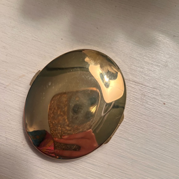 Vintage compact pink and gold mirror - Picture 2 of 3